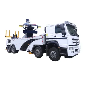 Factory sell China 8X4 type 40tons howo heavy duty rotator wrecker towing truck for sale