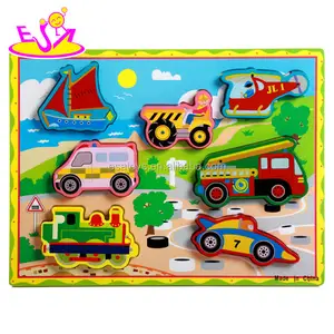 best sellers kids wooden puzzle with vehicles W14A201