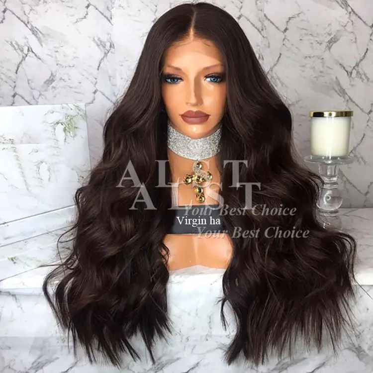 Perruque full lace wig 250% naturelle vierge — ali queen, cheveux humains brésiliens, body wave, densité 100%, cheveux non traités