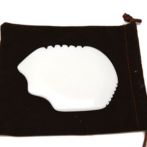Manual Massage Scrapping Tool Natural <strong>White</strong> <strong>Jade</strong> <strong>Gua</strong> <strong>Sha</strong> Health Healing Care Massage Stone Bian Stone Guasha - Product Image 4