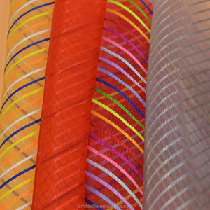 Màu Cầu Vồng Sọc <span class=keywords><strong>Organza</strong></span> Lưới Vinyl Vải, 75D * 75D - Product Image 5