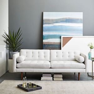 미국 클래식 패브릭 라운지 나무 Chesterfield 소파 우아한 가죽 소파 쿠션 - Product Image 5