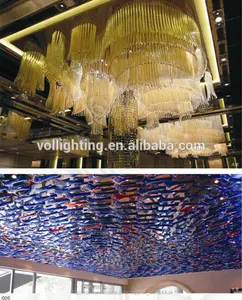 Новый отель проект аврора бореалис дизайн хрустальной люстры освещение подвесной светильник для лобби