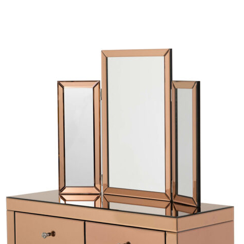 ted baker gold dress Black Walnut, Tulipwood Solid Wood Retro Style Vanity Table With Built-In Mirror 43.3x17.7x55.9 inch / 110x45x142 cm / Rich Dark Walnut color / Black main image 0