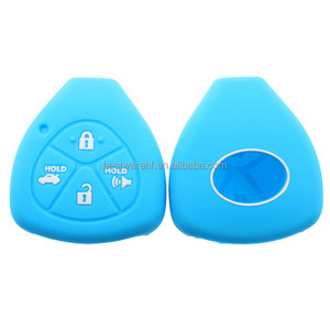 एलईडी प्रकाश के साथ त्रिकोण के आकार का सिलिकॉन गाड़ी की चाबी खोल छेद है। टोयोटा 4 बटन के लिए एफओबी महत्वपूर्ण मामले - Product Image 2