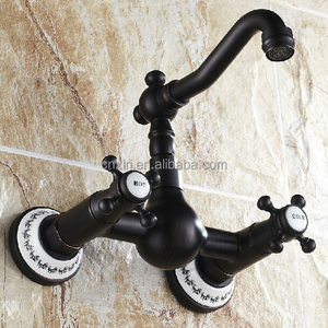 Grifos montados en la pared de latón para baño, grifo mezclador giratorio negro, grifo mezclador para lavabo B3228 - Product Image 2