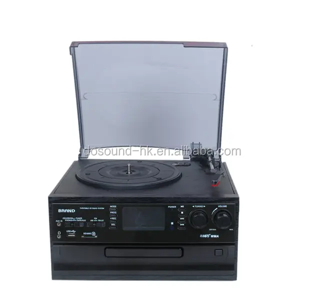 Professionnel conception Vintage avec des disques vinyles lecteur CD USB record et SUIS FM radio cassette