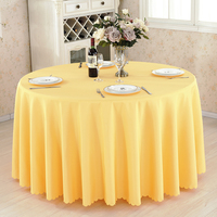 Nappe ronde en Polyester, couleur unie, or ou jaune, en tissu, pour Banquet, mariage, maison