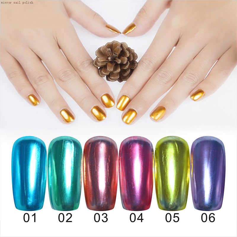 Лак для ногтей с зеркальным эффектом, цвета: фиолетовый, розовый, золотистый, серебристый, хром