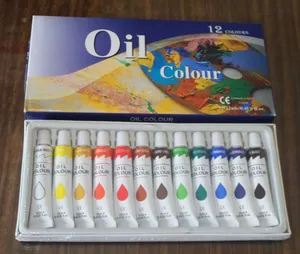 صنع في الصين 12 مللي 12 الألوان في أنبوب النفط دهانات ألوان غير سامة الفنان النفط الطلاء مع ASTM EN71 شهادة