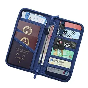 2018 nuovo supporto/cartella di viaggio personalizzati alla moda del passaporto del tessuto con la scanalatura multipla della tasca