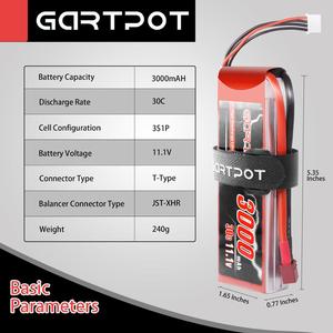 High Performance 30C 11.1V 3S Lipo 3000mAh <strong>Battery</strong> RC Drone UAV Helicopter Quadcopter <strong>Batteries</strong> Pack - Product Image 2