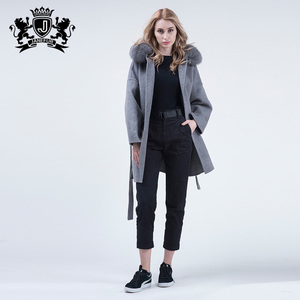 חדש רחוב-סגנון פרווה לקצץ <span class=keywords><strong>Parka</strong></span> זוגי צד צמר מעילי גבירותיי קשמיר צמר מעיל