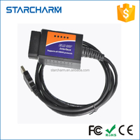 USB OBD II scan cable ELM327 herramienta de diagnóstico de coche USB lector de código para PC