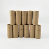 Natuurlijke Vlakte Verpakking Eco Papier Kraft Lippenbalsem Buizen Deodorant Stick Container Met Wax Papier