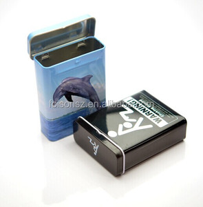 ที่กำหนดเองสี่เหลี่ยมผืนผ้าที่ว่างเปล่ากล่องดีบุกบุหรี่ที่มีบานพับ - Product Image 1