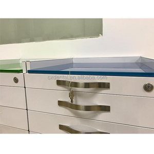 <span class=keywords><strong>Armadietto</strong></span> Medico Professionale in Acciaio Inox e Vetro Temperato, Mobile Dentistico Movibile - Product Image 3