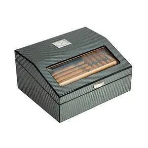 פחמן סיבי סיגרים ארון מהגוני Humidor תיבת אחסון