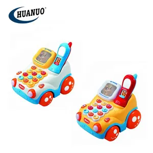 Baby electric cartoon lovely musical light plastic toy telephone for kids