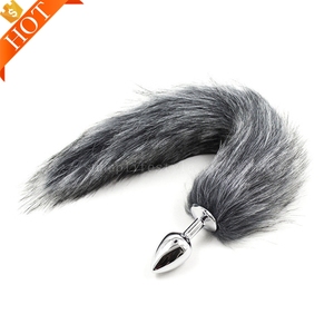 Ücretsiz özel kutu-paslanmaz çelik Metal sahte kürk tilki köpek kuyruk Anal Plug popo fiş BDSM flört anüs fiş yetişkin oyunları ürün - Product Image 2