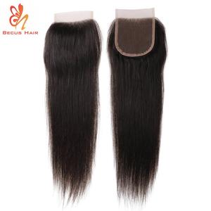 4X4 Ba Phần Trinh Nữ Lớp Biểu Bì Phù Hợp Tóc Phía Trước Ren Đóng Cửa Với Bó Tự Nhiên Thẳng Toupee Tóc Con Người Phụ Nữ - Product Image 5