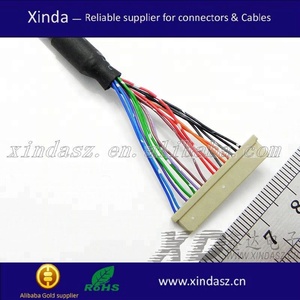 Supplier Lvds Flat Ribbon Cable HRS DF14 Connector 40 Pin Black 20 Pin Ffc Lvds <strong>LCD</strong> Cable for Electronic - Product Image 5