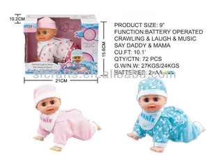 IC ile 9 inç pil işletilen emekleme bebek ses ve müzik, Elektrikli tarama bebek ağlayan şarkı ve dans