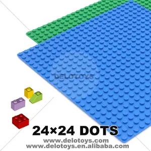 DELO SPEELGOED 24*24 dots kinderspeelgoed ABS bouwstenen 3d blokken bodemplaat voor kleine kinderen (DE060)