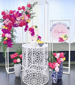 Buona qualità 4 fila di Ferro In Oro del fiore del Metallo Centrotavola Stand/oro in metallo alto vaso per la decorazione evento - Product Image 6