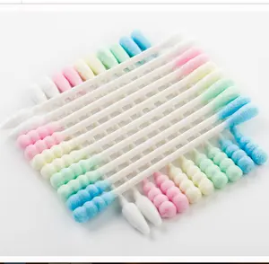 cotton buds paper stick with colorful cotton