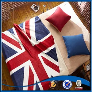 Супер мягкий толстый Флаг Великобритании дизайн шерпа полиэстер мексиканское одеяло 150x200 запас для простыня