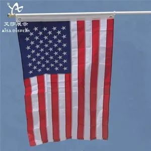 Wholesale Usa Flags 4x6ft Embroidered Stars Sewn Stripes Brass Grommet US Nylon Embroidered American Flag