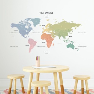 Design personnalisé Carte <span class=keywords><strong>Du</strong></span> <span class=keywords><strong>Monde</strong></span> Wall Sticker <span class=keywords><strong>Décoration</strong></span>, décoratifs pour La <span class=keywords><strong>Maison</strong></span> Sécurité Enfant Coloré Vinyle Wall Sticker - Product Image 4