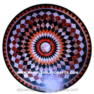 Mosaico con incrustaciones redondas, encimeras de mesa de mármol - Product Image 1