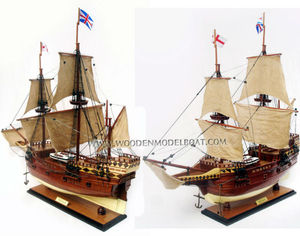 MAYFLOWER elegante modelo de barco alto de madera elegante accesorio de juguete inflable de vela - Product Image 1