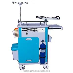 Vendita calda abs e acciaio inox infermiera ospedale trolley medico di emergenza trolley con IV pole