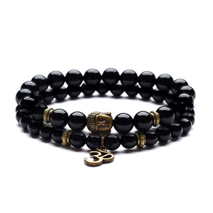 Pulseira de pedra natural masculina, bracelete com pedra natural de 6mm, 8mm para homens - Product Image 6