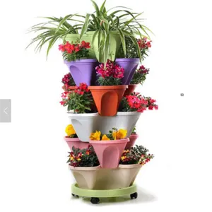 Hidroponia empilhando potes jardinagem vertical diy planters