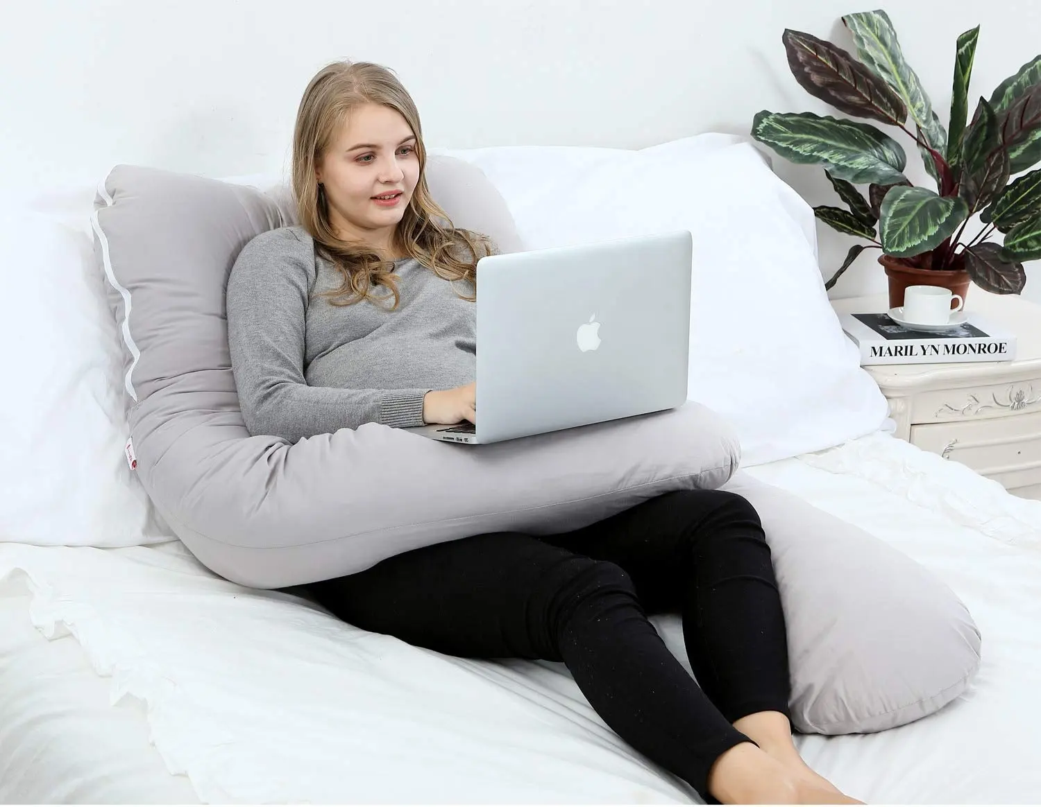 U字型バックスリーパーのための最高のマタニティ妊娠サポートボディ枕全身サポート枕