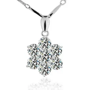 HLY020 Wholesale Crystal Edelweiss Flower Necklace for Festival gifts