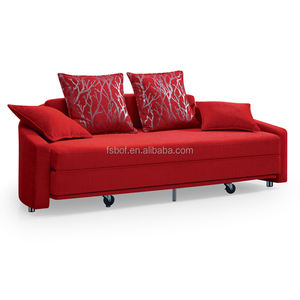 Thiết Kế Đơn Giản Vải/Da Tròn <span class=keywords><strong>Sofa</strong></span> Giường Với Màu Đỏ LS820 - Product Image 2