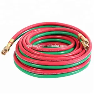 PREMIUM QUALITY GRADE T RUBBER TWIN WELDING HOSE 1/4" 300psi, 25ft/50ft/100ft with BB fittings FOR NORTH AMERICAN MARKET