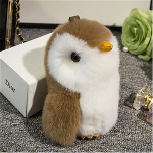 Nouveau style mignon pingouin rex fourrure de lapin porte-clés <span class=keywords><strong>animaux</strong></span> porte-clés Sac accessoires - Product Image 2