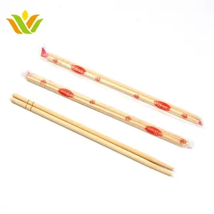 Baguettes jetables en bambou asiatique, 5 pièces, emballages avec manches, vente en gros