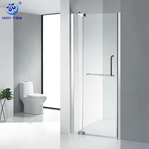 Kmry vidro temperado para banheiro, dobradiça dupla ajustável para porta do banheiro (kd3039)