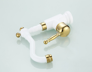 Modelo 9251 W sola palanca blanco plateado latón mezclador de cocina - Product Image 3