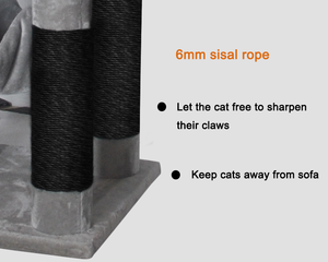 Arbre Chat Grand Xxl Boisสีดําขนาดใหญ่สําหรับแมวแมวเตียงของเล่นฯลฯเฟอร์นิเจอร์Catscer Conde<span class=keywords><strong>คอน</strong></span><span class=keywords><strong>โด</strong></span>ทาวเวอร์พร้อมเปลญวน - Product Image 5