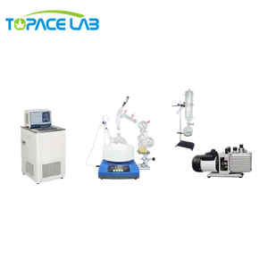 Topacelab prêt à expédier unité de distillation de laboratoire 2l à court trajet avec refroidisseur et pompe à vide pour la distillation