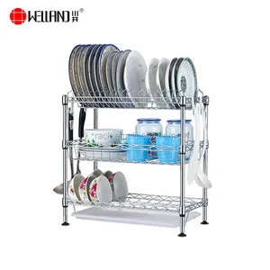 Knock Down Phong Cách Kim Loại Nhà Bếp Tấm Chủ Đứng Dây Rack, NSF Phê Duyệt