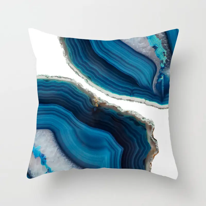 Nuovo blu astratto stampato cassa del cuscino in microfibra cuscino della copertura